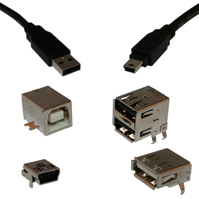 USB Connectors USB 2.0 Interface Pack of 40 USB-A-S-S-B-VU - Type A, 