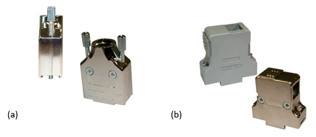 Figure 9: D-sub backshell examples (a) 952 series ARMOR (b) 982 series (Source: NorComp)